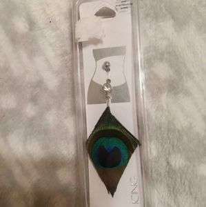 Peacock belly ring
